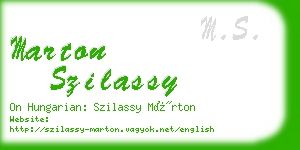 marton szilassy business card